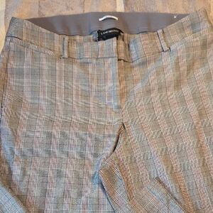 Lane Bryant Women's Plaid Trousers - Gray and Brown